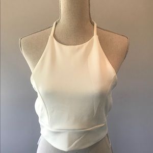 Stylewise White Strappy Back Crop Too